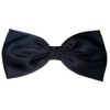 Satin Solid Color Hair Bow Collection (Navy Blue, Alligator Clip)