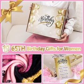 Yomaisky 65th Birthday Gifts for Women 65th Birthday Decorations for Women Gifts for 65th Birthday Happy 65th Birthday Gifts Best 65th Birthday Gift Ideas for Wife Mom Sister Blanket 60x50 Inch(Pink)