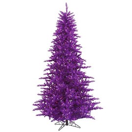 Vickerman 3' Purple Fir Artificial Christmas Tree, Purple Dura-lit LED Lights - Faux Fir Christmas Tree - Seasonal Indoor Home Decor