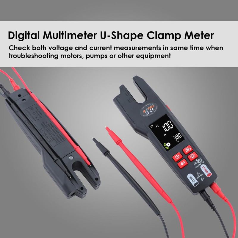 KATSU Digital Multimeter U Shape Clamp Meter 9999 Counts Portable