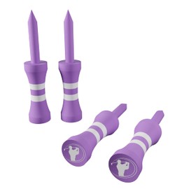 45mm Castle Bamboo Golf Tees - Biodegradable, Sustainable & Strong Golf Tees Bamboo Material - Golf Accessories - Golf Gifts for Men - Consistent Ball Height - 30 Golf Tees Wooden - Purple Colour Tee