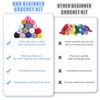 Crochet Kit for Beginner,Crochet Starter Kit with Step-by-Step Video Tutorials,Beginner