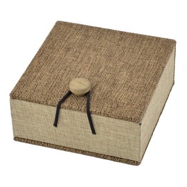 sourcing map Wooden Birthday Bracelet Jewelry Gift Display Holder Box 10.5 x 10cm Coffee Color