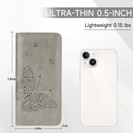 KITEVIUN Bifold Womens Wallet RFID Blocking Slim Wallets for Women with Zipper Butterfly Design Wallet Women