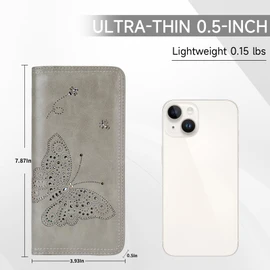 KITEVIUN Bifold Womens Wallet RFID Blocking Slim Wallets for Women with Zipper Butterfly Design Wallet Women