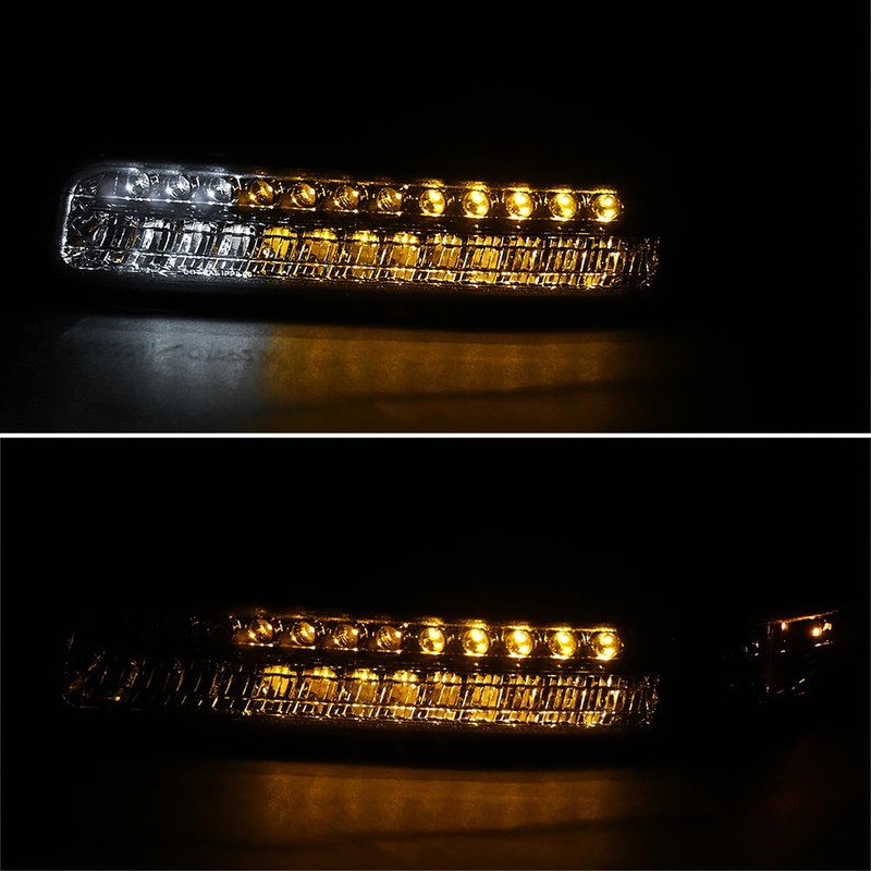Spec-D Tuning Smoke Lens Bumper Lights Compatible with 1999-2002 Chevy