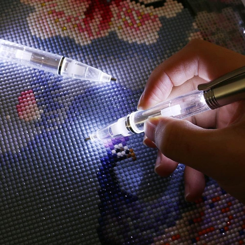 2 in 1 LED DIY Art Drill Pen with Light