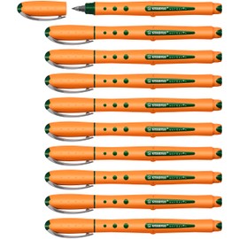 Rollerball - STABILO worker+ Fine - Box of 10 - Green