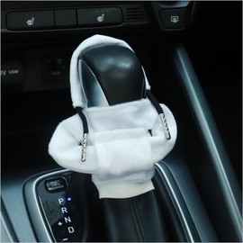Car Gear Shift Cover,Vivid Gear Shift Knob Hoodie for Car Decorations & Protections,Universal Car Interior Accessories Stick Shift Cover Fits Car Truck SUV (White)