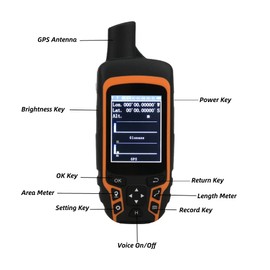 Walfront ZL-166 GPS de Mano Navegador GPS de Mano Medidor de área de Navegación Terrestre TFT de 2.4 Pulgadas Herramienta de Medición de 100-240V Láser