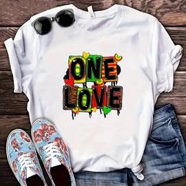One Love Iron On Transfers for T-Shirts Rub on Transfers Stickers Vinyl Ready to Press Stickers Iron on Decals for T-Shirts Clothing Hoodie DIY Crafts