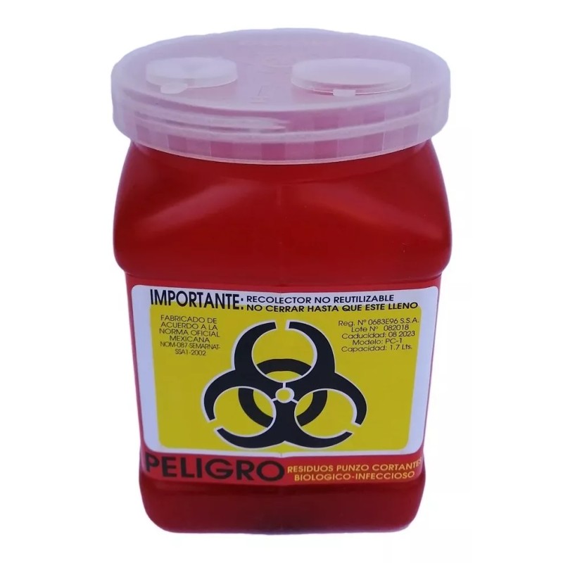 A1 10 Piezas Bote Punzocortantes Y Biológico Infecciosos 1 Lt