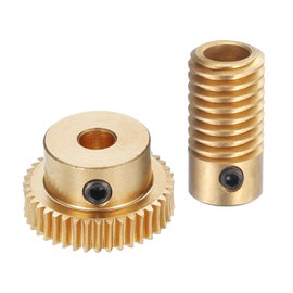 QUARKZMAN Worm Gear Set - 0.5 Module 40:1 Reduction Rate 6 mm Hole Diameter Gear Shaft and 5 mm Hole Diameter Gear 40T Drive Gear (Brass)