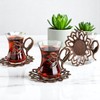 Alisveristime (Set of 6) Turkish Tea Set with Zamac Holders,