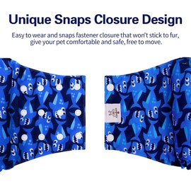 CuteBone Washable Dog Diapers Male with Snaps Reusable 3pcs a Pack Doggie Belly Band for Male Dogs Wraps KDM02S
