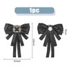 SUPERFINDINGS Black Bowknot Brooch with Crystal Glass Rhinestone Elegant Bow