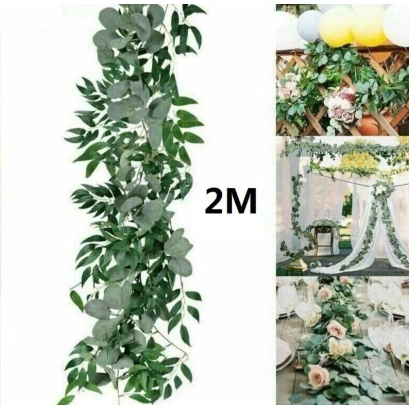 noved Guirnalda De Eucalipto Con Hojas, Decoracion, Fiestas,200cm