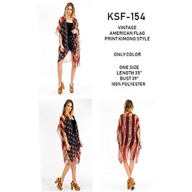 Patriotic American Flag Inspired Distressed Kimono Cardigan Sleeveless Vest or Scarf Vintage Boho 4th of July or Beach Kimono Flowing Summer Vest