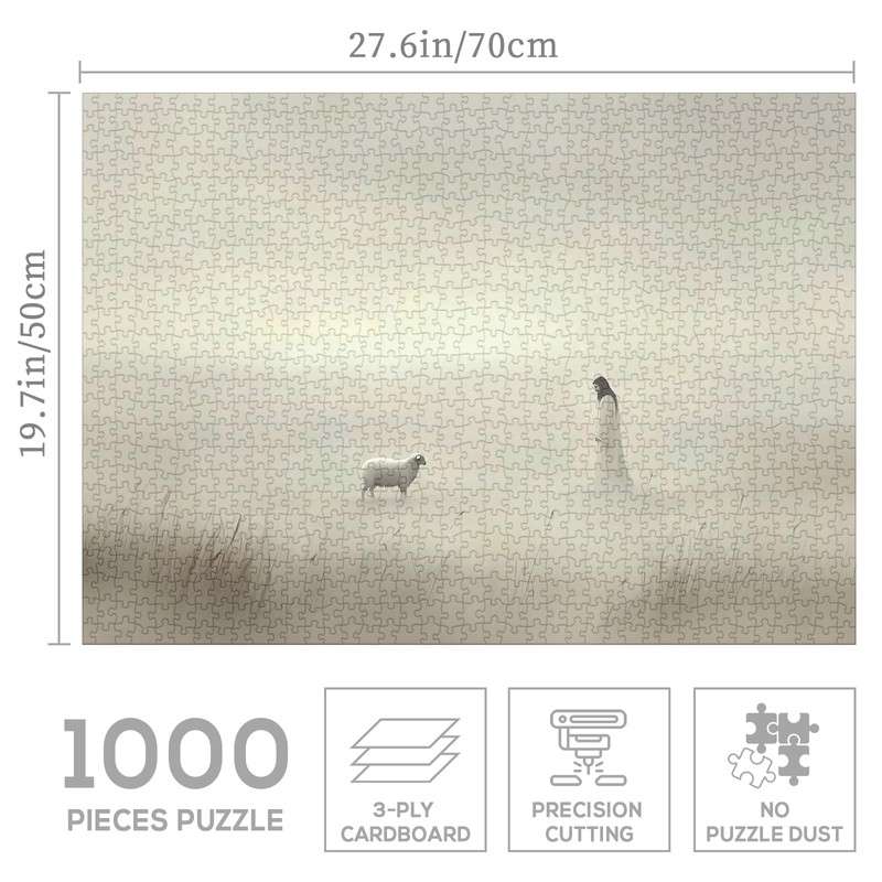 Christian Jesus Sheep Puzzle 1000 Pieces for Adults, Catholic Religious