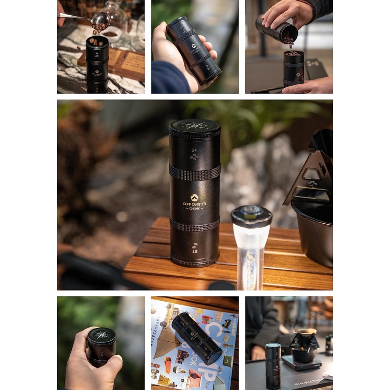 CAMPING MOON CC-51-BK Camping Coffee Canister, 2 Tiers, CNC Cutting