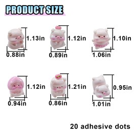 6PCS Cute Panda Car Dashboard Trim Accessories, Mini Auto Rearview Mirror Ornament, Funny Car Decoration Present for Women Men, Auto Interior Accessories for Home Office (Pig)