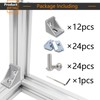 12Sets 4040 Series Aluminum Extrusion Connectors,12pcs 4040 Aluminum Profile Corner