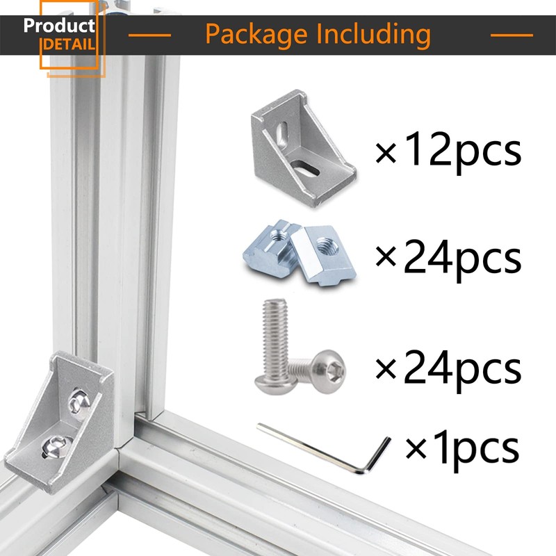 12Sets 4040 Series Aluminum Extrusion Connectors,12pcs 4040 Aluminum Profile Corner