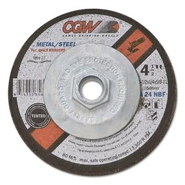 CGW Abrasives 35622 Depressed Center Wheel 4-1/2" x 1/4" x 7/8" Type 27 24 Grit Aluminum Oxide - Pkg Qty 25, (Sold in packages of 25)
