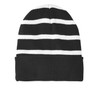 TOP HEADWEAR Striped Beanie w/Solid Band - Black/White