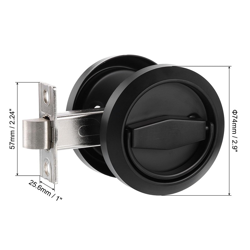 PATIKIL Round Recessed Door Lock, Stainless Steel 304 Hidden Recessed