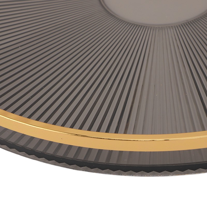 Round Tray with Gold Handle Elegant Multi Functional Golden Rim