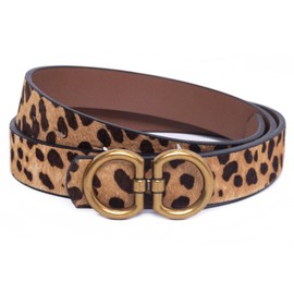 JIEDE Leopard Belts for Women Animal Print Womens Leather Belt Vintage Buckle Ladies Fashion Belt for Jeans Dress (Leopard, L - Fits Waist 36"-40")