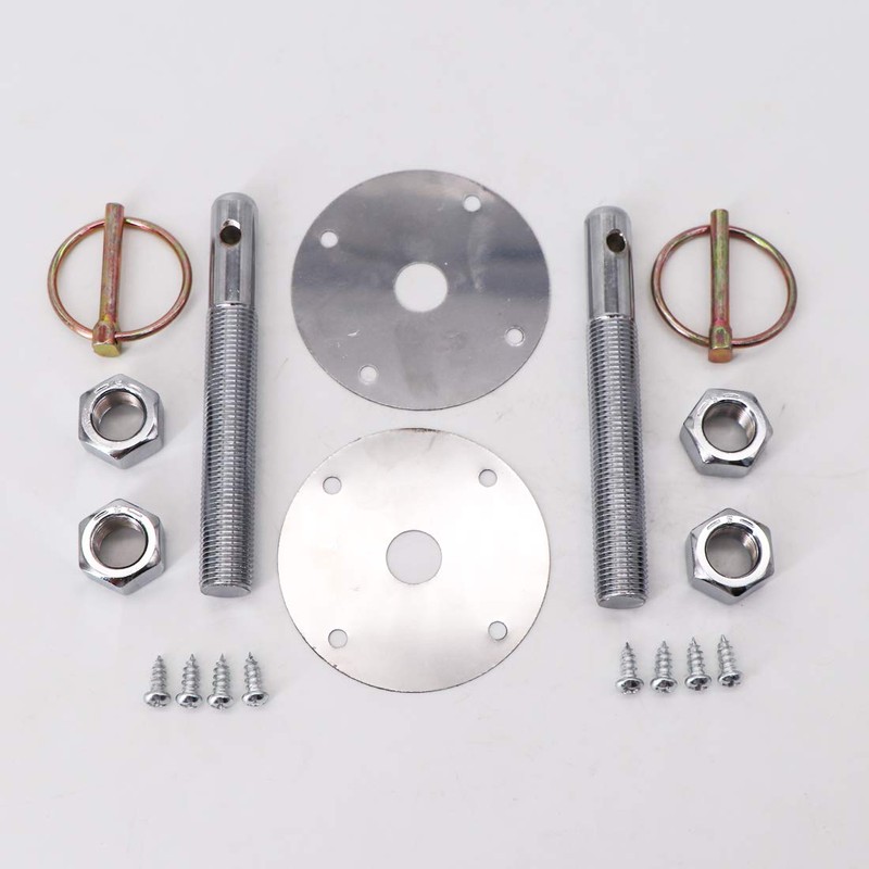KIPA Stainless Hood Pin Set Chrome Hardware for Chevy Ford