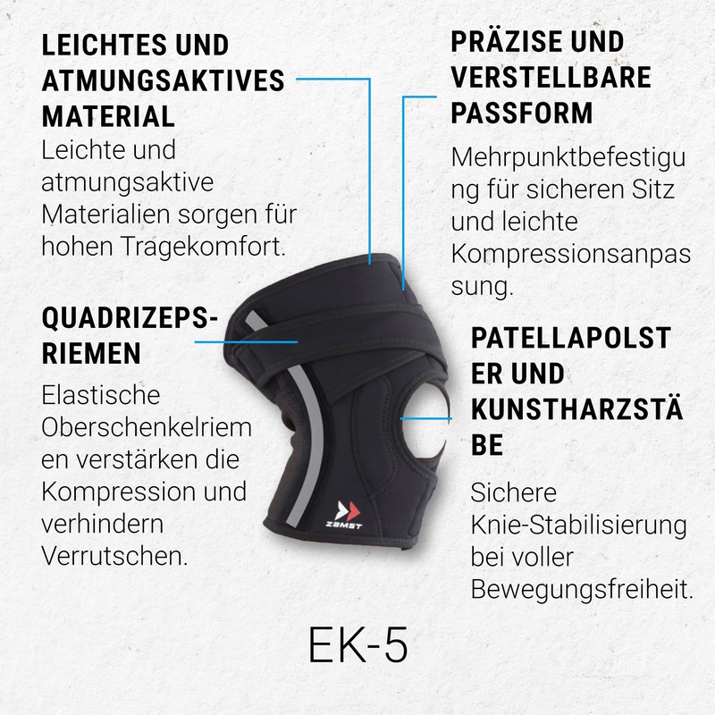 Zamst EK-5 Adjustable Knee Brace - Medial & Lateral Stabilisation