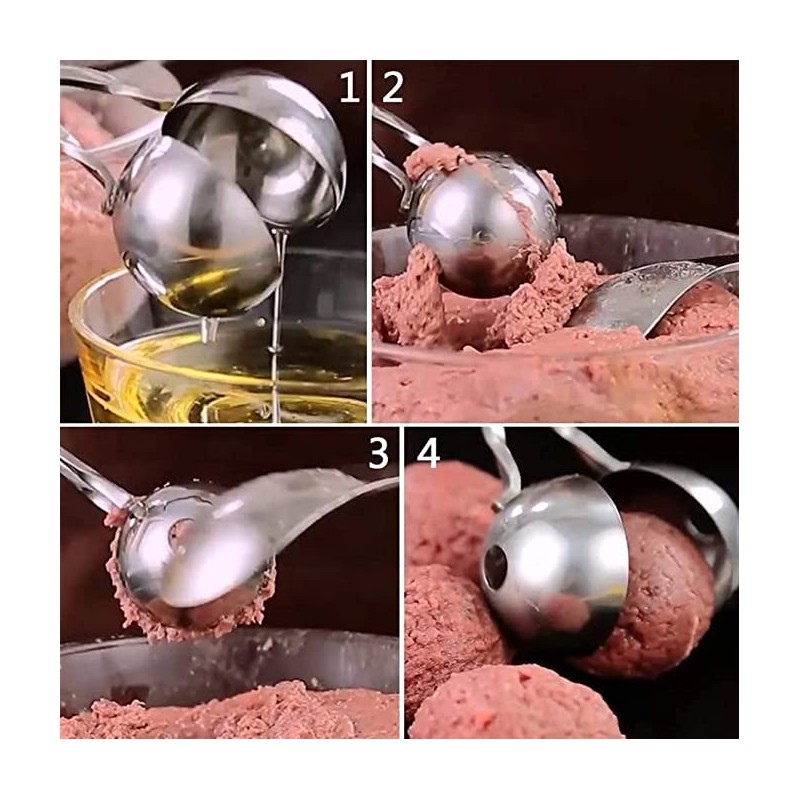 Generic 2-Pack Meatball Maker Scoops, Non-Stick, Stainless Steel 304, Anti-Slip
