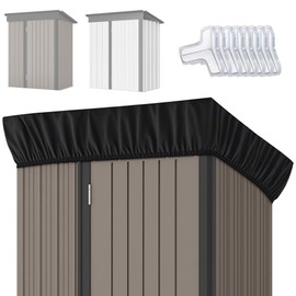 5x3Ft Outdoor Storage Shed Cover & Metal Garden Shed Cover - 640D Oxford Fabric, Weatherproof, Dustproof, Elastic Hem for Secure Fit, Includes 8 Reinforced Silicone Corner Guards (Cover Only)