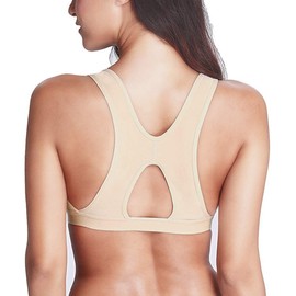 YIANNA Womens Post-Surgery Front Closure Brassiere Sports Bra, YA83288-Beige-M