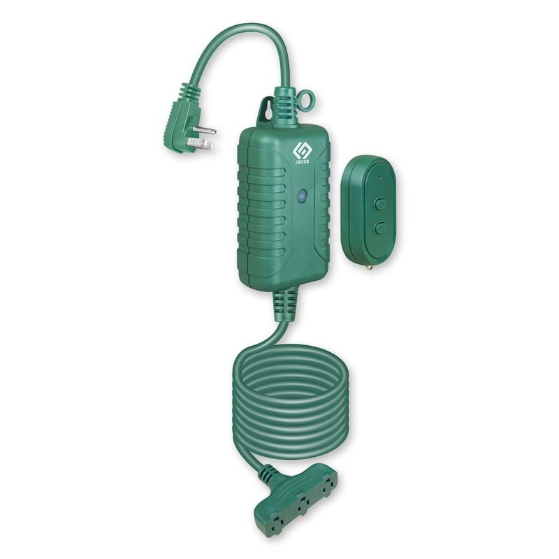 OSKOS Outdoor 3 Grounded Outlets with Wireless Remote Control, 15