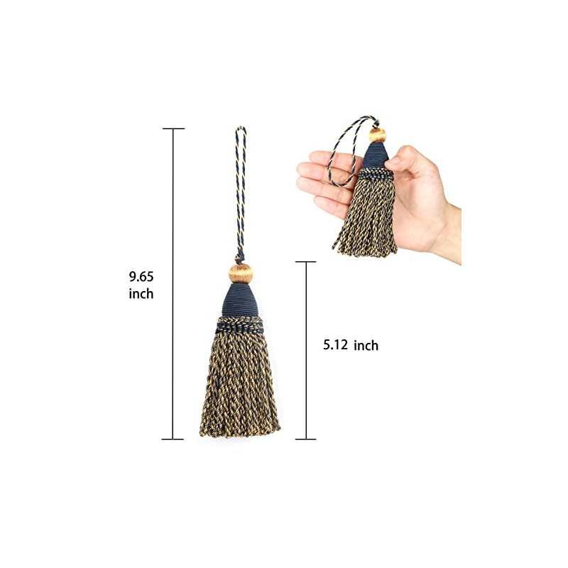 HedongHexi 2 Pack Braided Tassel 24cm/9 Inch With Loops, Handmade