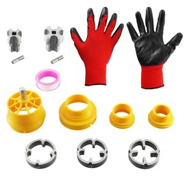 QIYUDA Pvc Pipe Threader Kit for Electric Drill, Adjustable Pipe Threading Tool 1/2'' 3/4'' 1'' for Electric Drill (internal+ External)