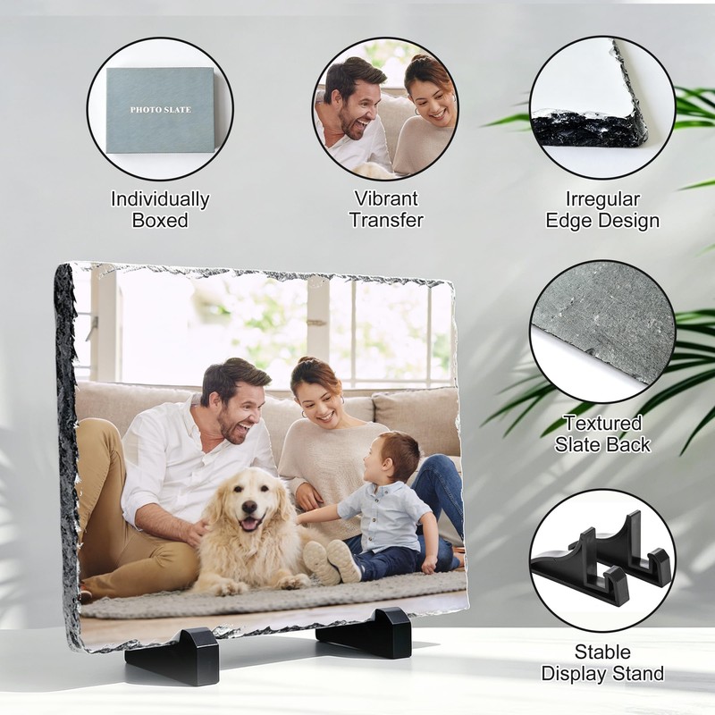 6 Pcs Sublimation Slate Blanks 11.5"x9.5", Sublimation Plaque Photo Slate