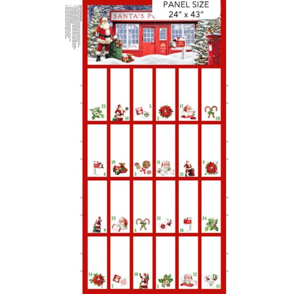 Quilting Treasures Letters to Santa Advent Calendar Panel-Nothcott Fabrics