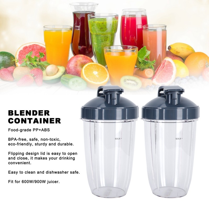 24OZ Transparent Blender Cup Container Lid Set Replacement Fit for