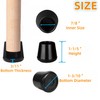 7/8" Chair Leg Tips Caps, Non-Slip Rubber Leg Tips, Stool