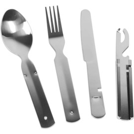 normani Original German army dinnerware set cutlery + BW aluminium cookware camping crockery cutlery set – lightweight rust-proof travel cutlery colour olive