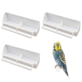 Suxgumoe Comedero de plástico para pájaros, 3 Piezas, Cuencos Colgantes para Loros, Palomas y periquitos.
