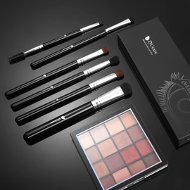 DUcare Eyeshadow Brushes, Set of 6, Dedicated Brushes, Natural Horse Hair, Cosmetic Brushes, Super Soft, Fine Makeup Brushes, Attractive Eyes, Makeup Tool, Black