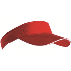 Sports hat with sun visor and peak - red-white, size: 60