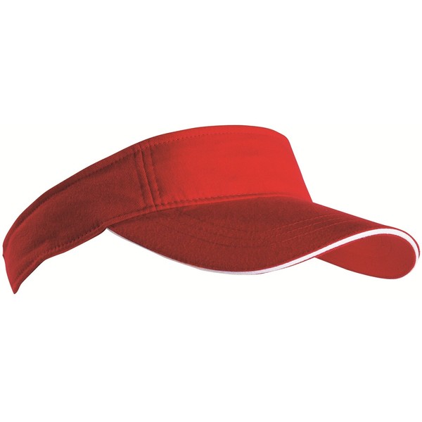 Sports hat with sun visor and peak - red-white, size: