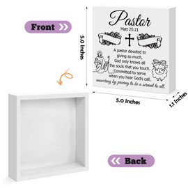 Pastor Appreciation Gifts for Men Christian Pastor Gifts Unique Wood Box Sign Desk Decor Gifts for Pastor Minister Fathers Day Christmas Birthday Thank You Gift for Preacher